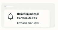 Notificação de relatório mensal da carteira de FIIs
