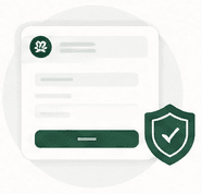 Checklist de criação de conta com escudo de proteção
